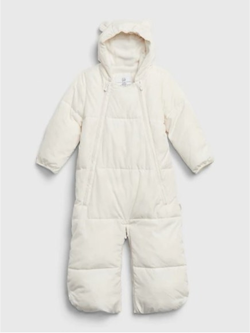 GAP Cream Quilted Puffer Sleep Sack with Hood - Size 0-3 Months